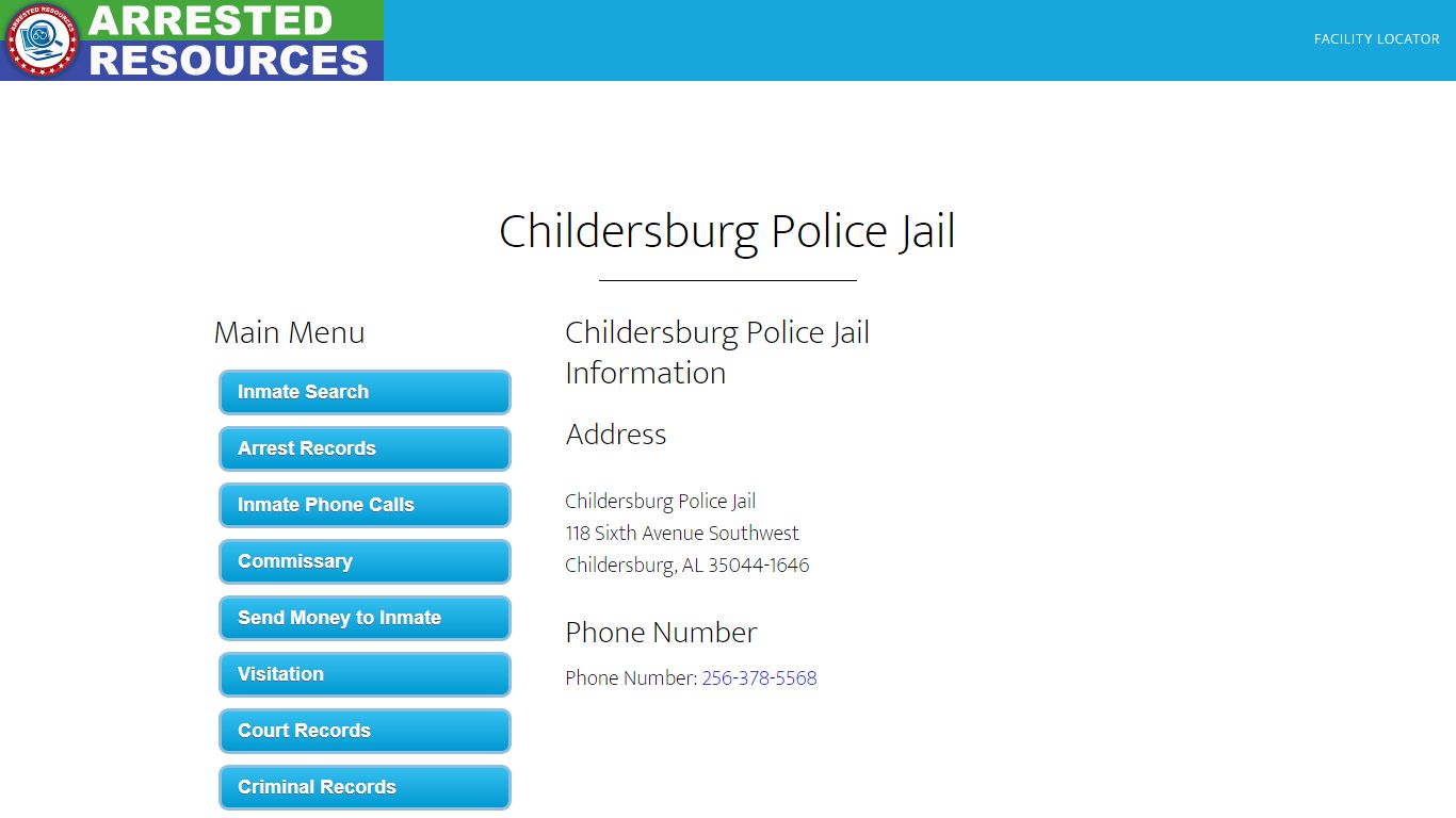 Childersburg Police Jail - Inmate Search - Childersburg, AL
